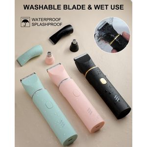 Afeitadora Eléctrica Recargable para Mujer, Impermeable, para Uso en Seco y Húmedo, Recortadora Femenina para Zona Íntima, Depiladora Corporal - Product Image 3