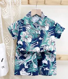 Camisa escolar informal abotonada de manga corta de algodón para niños con cuello vuelto Ropa Lisa para niños-Venta al por mayor - Product Image 3