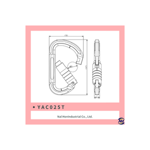 Mousqueton en alliage d'aluminium anodisé YAC025T-Durable et élégant EN362:2004 Certifié Utilisation générale de l'industrie - Product Image 6