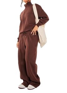 Top tendance femmes décontracté hiver fermeture éclair survêtement ensemble respirant séchage rapide sweats et pantalons de survêtement 2 pièces survêtement - Product Image 5