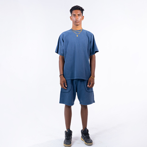 Pantalones Cortos de Verano Personalizados para Hombre, Tejido Holgado de Poliéster/Algodón, Felpa Francesa, Lavado Ácido, Desgastados, Estilo Urbano, Cintura Elástica - Product Image 5