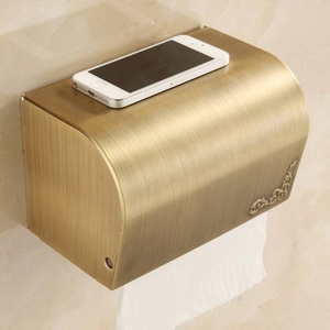 Distributeur de papier toilette mural en fer vintage robuste en laiton poli Design moderne pour salle de bain et cuisine pour hôtels - Product Image 5