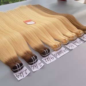 Extensiones de cabello humano de trama de máquina rubia súper doble dibujada, sin mezcla, sin mezcla, envío rápido - Product Image 1