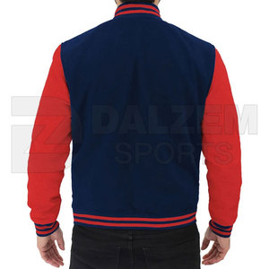 Vente en gros de blousons aviateur universitaire de haute qualité pour hommes vêtements d'hiver décontractés corps en laine vestes Letterman de bonne qualité High Street - Product Image 4