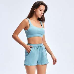 Nouveau design, vente en gros, ensemble de yoga 2 pièces respirant sans manches de haute qualité avec cordon de serrage, grande taille pour femmes - Product Image 6