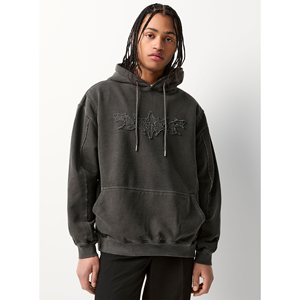 Sweat à capuche et sweat-shirt délavé gothique d'inspiration vintage pour femmes pull long avec logo avant et col à capuche pour l'hiver - Product Image 1