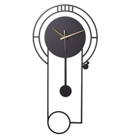 Minimaliste noir poudre enduit couverts mur métal carré horloge contemporain salon décor à la maison horloge