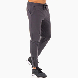 Pantalones Jogger Deportivos de Color Sólido Básico al por Mayor, Ajustados, con Cierre en el Dobladillo, Cintura Elástica, Bolsillo Lateral, de Algodón y Poliéster para Hombre - Product Image 3
