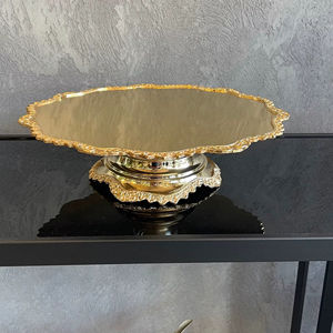 ฐานวางเค้กแก้วสีทอง ดีไซน์พรีเมียม สำหรับงานเฉลิมฉลอง งานวันเกิด งานแต่งงาน งานเลี้ยงที่บ้าน และของขวัญ นำเข้าจากอินเดีย - Product Image 1