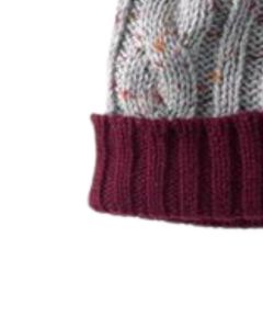 Gorro de Punto con Cable, Color Vino Tinto y Gris, con Pompón, Cálido para Invierno, Mezcla de Lana Suave, Moda Unisex, Fabricante, Venta al Por Mayor OEM - Product Image 6