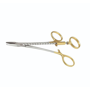 Soporte de aguja Corwin de 16cm con mango dorado, fórceps de torsión de alambre TC de acero inoxidable, instrumento médico Manual - Product Image 1