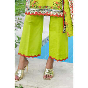 Conjunto de Traje Holgado de 3 Piezas para Mujer, Transpirable, Bordado a Mano, Estampado, Khaddar, 100% Algodón, SD-52243 - Product Image 2