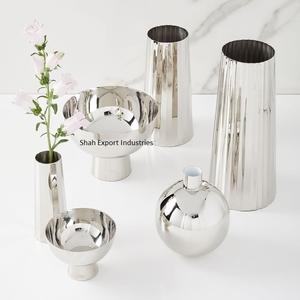 Vaisselle en argent décorative pour la maison Vase à fleurs pour la décoration du salon et du bureau - Product Image 3