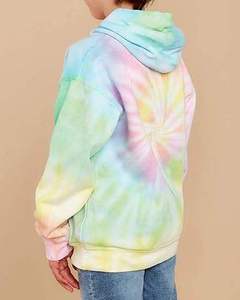 Sweat-shirts à capuche à fermeture éclair pour enfants, personnalisés, brodés, tie-dye, manches longues, style automne, vintage, respirant, en molleton de coton biologique - Product Image 2