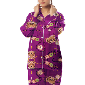 Cómodo traje de pijama de noche para mujer, algodón suave elegante de dos piezas de ropa de dormir, pijamas elegantes, suministro al por mayor - Product Image 4