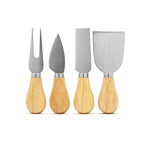 Haute qualité coupe-fromage ensemble de couverts nouveau Design en bois en acier inoxydable fond plat maison cuisine également trancheuse fruits légumes - Product Image 1