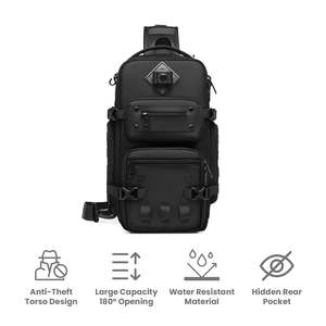 Bolso Bandolera Antirrobo SecureStride XL, Resistente al Agua, de Nailon con Forro de Poliéster, Elegante Bolso de Pecho para Mujer - Product Image 3