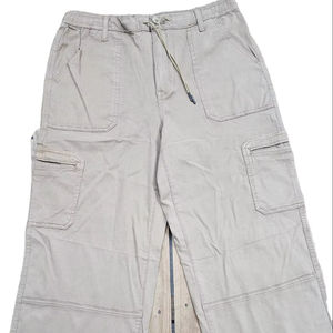 Pantalon long cargo 100% coton pour homme anti-rides style travail pantalon de survêtement baggy taille moyenne coupe ample lavage coloré techniques froissées - Product Image 2