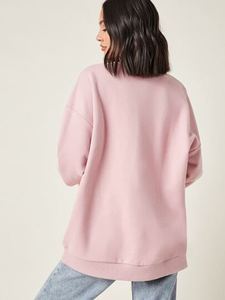 Sudaderas de invierno versátiles europeas americanas para mujer, camisetas gruesas de manga larga, cuello redondo, Frente lavado con ácido, 2025 - Product Image 6