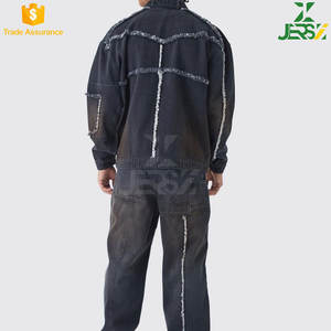 XL Oversized Breathable Winter Biker Jacket Finished Distressed Bold Vintage Look Rugged <b>Denim</b> Fleece <b>Material</b> Light OEM Service - Product Image 4