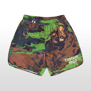 New Custom 5 Inch Digital Printing Worsted Solid Eco-Friendly Breathable All <b>Over</b> Print Polyester Above <b>Knee</b> <b>Shorts</b> - Product Image 4