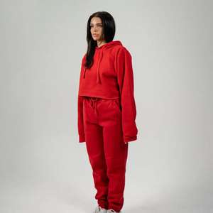 Nuevo Conjunto Deportivo de 2 Piezas para Mujer, con Logotipo Personalizado, Estilo Moderno, Transpirable, Top Corto y Sudadera con Capucha para Correr - Product Image 3