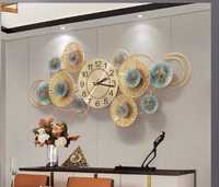 Reloj de Pared de Diseño con Hojas de Ginkgo Multicolores, Moderno, Funciona con Batería, Decoración Metálica para Sala de Estar, Pasillo, Boda, Hogar