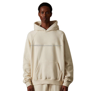 Custom embroidered logo 400gsm cotton no string <b>hoodie</b> <b>fleece</b> terry streetwear designer heavyweight <b>oversize</b> <b>men</b> vintage <b>hoodie</b> - Product Image 1