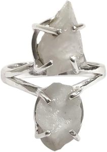 แหวนเงินแท้ 925 สำหรับผู้หญิง ดีไซน์หยดน้ำ ประดับมูนสโตนธรรมชาติหลากสี หินคู่ เหมาะเป็นของขวัญวันเกิดเดือนมิถุนายน งานแฮนด์เมด สำหรับเทศกาลคริสต์มาส - Product Image 5