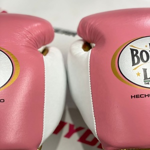 Professional Real Leather No Boxing No Life Golden/Pink/White Lace Up Boxing Gloves <b>Foam</b> <b>Padding</b> Premium Fighting Gloves - Product Image 4