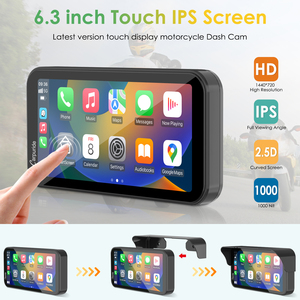 Carpuride W603D Navigation <span class=keywords><strong>GPS</strong></span> pour moto, écran intelligent sans fil CarPlay Android Auto, navigation pour moto, Bluetooth - Product Image 2