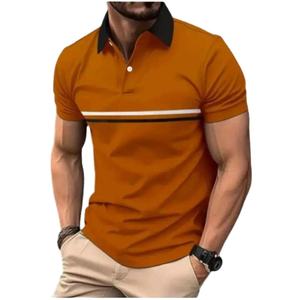 Polo para Hombre, Estilo Casual, Ligero, Cómodo, con Estampado de Rayas y Color Sólido, Transpirable, de Poliéster y Algodón, Talla Grande 2026 - Product Image 1