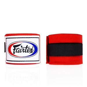 Vente flash : Bandages de boxe rouges personnalisés avec logo, bandages de protection élastiques pour la musculation et l'entraînement en salle de sport, bandages Fairtex personnalisés. - Product Image 1