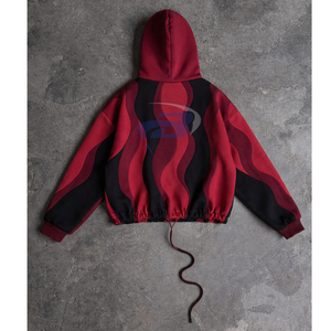 Sweat à capuche zippé court pour femme, personnalisé, en polaire polyester, coupe oversize, coupe-vent, streetwear hiver, style Y2K - Product Image 1