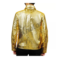 Veste en cuir de crocodile rouge de luxe, gaufrée, pour moto, hiver, en cuir de crocodile tanné et traité