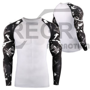 Camisetas de Compresión para Gimnasio, Surf, Manga Larga, Logotipo Personalizado, Protección UV, Rashguard de BJJ, MMA, Sublimadas, Rash Guard para Hombre, Sublimación DHL, FEDEX, OEM - Product Image 4