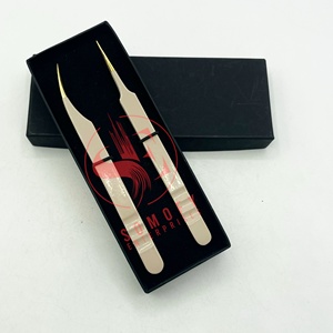 Professional Lash Tweezers 10mm Precision Custom Logo <b>Box</b> Packing <b>Strong</b> Hold Fiber Tip Eyelash Extension Stainless Steel - Product Image 3
