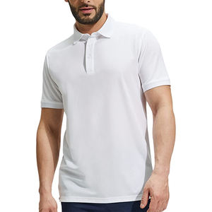 Camiseta Polo Blanca para Hombre, Corte Clásico, Ropa Casual, Venta Directa de Fábrica - Product Image 1