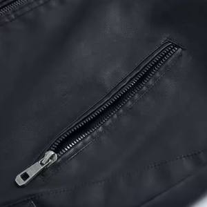 Veste en cuir debout pour gentleman d'affaires de meilleure qualité, coupe-vent lourde personnalisée en gros, coupe ajustée de taille supérieure - Product Image 5