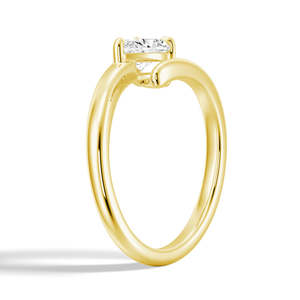 แหวนทอง14K ตะวันออก-ตะวันตกพร้อมเพชรตัดลูกแพร์ใส - Product Image 2