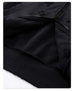 2024 automne et hiver nouveau 450g trou coupé Double extrémité fermeture éclair sweat à capuche ample décontracté à la mode à capuche - Product Image 5