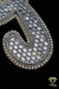 Pendentif en argent sterling 925 Hip Hop pour hommes avec pendentif rond et baguette VVS Lab Grown Diamonds VVS Clarity - Product Image 6