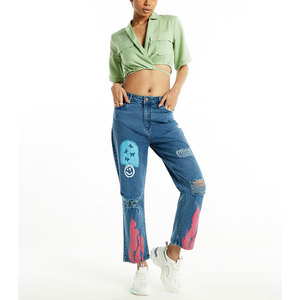 Jeans de Lona Ecológicos para Mujer, Estilo Desgastado, Transpirables para Invierno, Colores y Tallas Personalizables, Precio Económico, Fabricante Mayorista - Product Image 4
