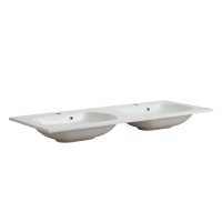 Koricini 120cm, lavabo double moderne et durable en marbre recomposé avec finition gel-coat - Meubles de salle de bain