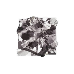 Geometric Pattern Silk Square Scarf Black and White Custom Design - Product Image 1