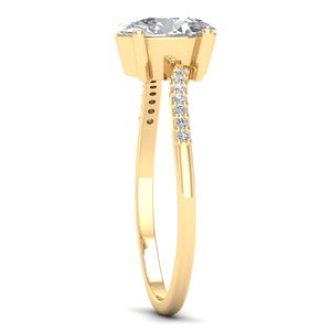 แหวนหมั้นเพชรโมอิสซาไนต์ทรงรี REYES Solitaire น้ำหนัก 1.3 กะรัต สำหรับผู้หญิง ทำจากทองคำแท้ 14K 18K 22K ของขวัญแต่งงาน เครื่องประดับชั้นดี - Product Image 3