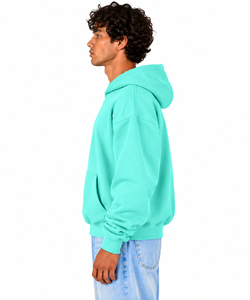 Sudadera con Capucha AURA Iconic Winter para Hombre, Ropa de Estar por Casa, Estilo Informal para Fin de Semana, Forro Polar, Polialgodón, Corte Holgado, Bolsillos, Color Turquesa - Product Image 3