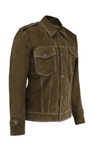 Chaqueta de Motociclista de Invierno Resistente, de Cuero de Gamuza, con Tacto Suave, Corte Elegante, Costuras Premium, Resistente al Viento e Impermeable - Product Image 5