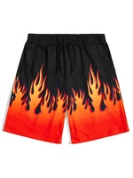 Shorts décontractés pour hommes 100 % coton, motif imprimé flamme, taille élastique mi-haute, non-tissé, respirant, anti-plis, écologique, séchage rapide