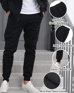 Survêtement Slim Fit pour hommes, vêtements de sport à fermeture éclair complète, ensemble de deux pièces, combinaison d'entraînement au design personnalisé pour le fitness et les vêtements décontractés quotidiens - Product Image 6